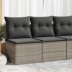 vidaXL Salon de jardin 2 Pièces avec coussins gris résine tressée acacia