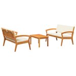 vidaXL Ensemble bistrot avec coussin 3 Pièces Marron Polyester