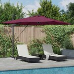 vidaXL Parasol Rouge bordeaux 286 x 285 x 270 cm Aluminium