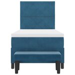 vidaXL Lit à ressorts avec matelas Bleu foncé 90 x 190 cm Velours