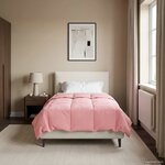 vidaXL Duvet complet toute l'année Rose 155 x 220 cm Microfibre