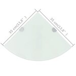 vidaXL Étagères d'angle 2 Pièces et supports chromés Verre Blanc 35x35 cm