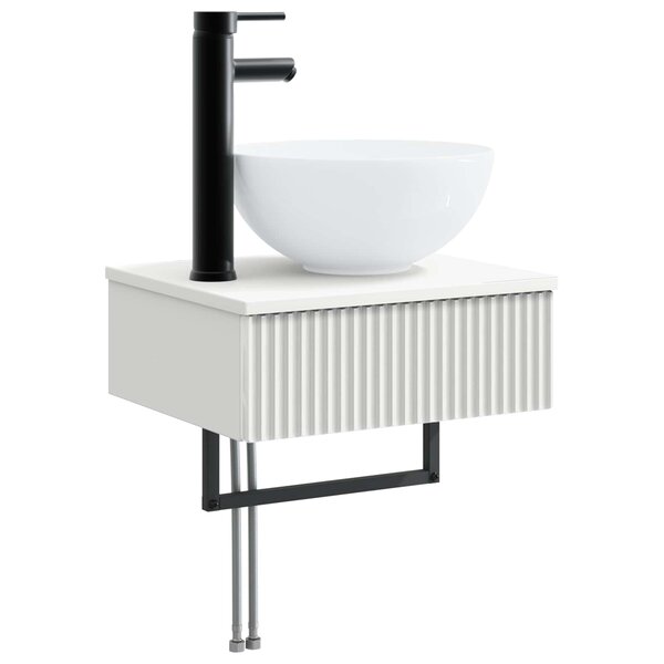 vidaXL Basin de lavage mural Blanc 40 x 35 x 39 cm Bois d'ingénierie