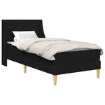 vidaXL Cadre de lit avec matelas Noir 90 x 200 cm Polyester