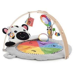 Tapis d'éveil avec barre en bois  jouets multisensoriels