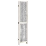 vidaXL Cloison de séparation 5 panneaux blanc bois de paulownia massif