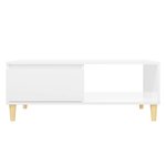 vidaXL Table basse blanc brillant 90x60x35 cm bois d'ingénierie
