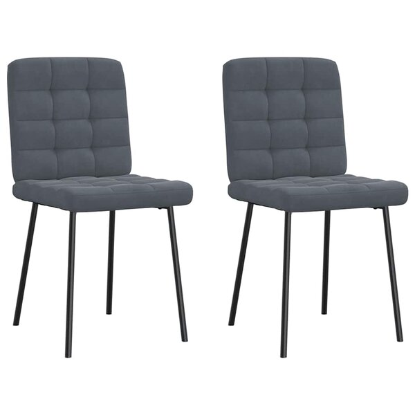 vidaXL Chaises à manger lot de 2 Gris foncé Velours