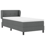 vidaXL Lit à ressorts avec matelas Gris foncé 90 x 200 cm tissu