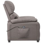vidaXL Fauteuil inclinable électrique Taupe Tissu