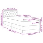 Lit à ressort avec matelas et lumière LED Gris clair 100x200 cm Velours