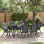 vidaXL Ensemble de jardin 7 pièces gris Poly Rattan