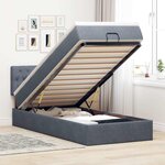 vidaXL Cadre de lit ottoman et matelas gris foncé 90x200 cm velours