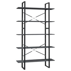 vidaXL Bibliothèque à 5 niveaux Gris 100x30x175 cm Bois de pin
