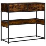 vidaXL Table console chêne fumé 90x35x80 cm bois d'ingénierie