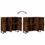vidaXL Buffet chêne fumé 90x34x80 cm bois d'ingénierie
