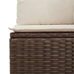 vidaXL Canapé de jardin avec coussins 3 places brun résine tressée