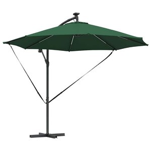vidaXL Parasol banane à mât déporté Vert 294 x 294 x 248 cm