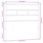 vidaXL Tête de lit chêne marron 75 cm acier et bois d'ingénierie
