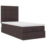vidaXL Lit ottoman avec matelas et LED marron foncé 90x200 cm tissu