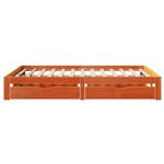 vidaXL Cadre de lit avec tiroirs sans matelas cire marron 140x200 cm