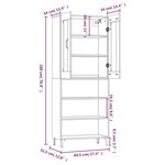 vidaXL Buffet haut Gris béton 69 5x34x180 cm Bois d'ingénierie