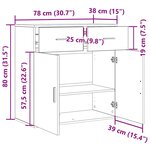 vidaXL Buffet chêne artisanal 79 x 38 x 80 cm Bois d'ingénierie