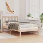 vidaXL Cadre de lit avec tête de lit Marron 75 x 190 cm Pin massif