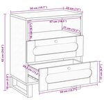 vidaXL Cabinet de chevet Naturel 50 x 33 x 62 cm Bois de mangue massif