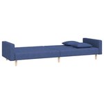 vidaXL Canapé-lit à 2 places avec deux oreillers bleu tissu