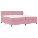 vidaXL Lit à ressorts avec matelas Rose 200 x 200 cm Velours