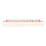 vidaXL Cadre de lit à LED sans matelas blanc 140x190 cm bois massif