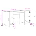 vidaXL Bureau chêne fumé 140x50x75 cm bois d'ingénierie