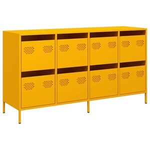 vidaXL Buffet jaune moutarde 135x39x73 5 cm acier laminé à froid