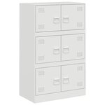 vidaXL Buffet blanc 67x39x107 cm acier