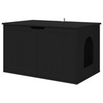vidaXL Maison pour chat Noir 85 x 55 x 53 5 cm Bois d'ingénierie