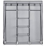 vidaXL Armoire avec compartiments et barres Gris 150x45x175 cm Tissu