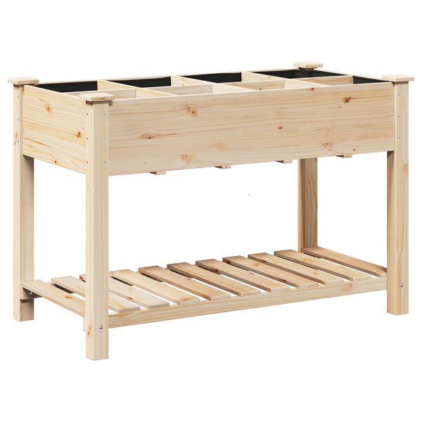 Jardinier vidaXL avec grilles 115x59x76 cm en bois massif de sapin