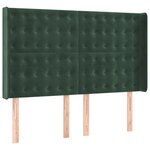 vidaXL Sommier à lattes de lit matelas et LED Vert foncé 140x200 cm