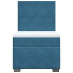 vidaXL Sommier à lattes de lit avec matelas bleu 80x200 cm velours
