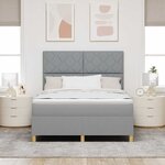 vidaXL Lit à ressorts avec matelas Gris clair 140 x 200 cm tissu