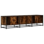 vidaXL Meuble TV chêne fumé 160x35x41 cm bois d'ingénierie et métal