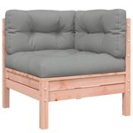 vidaXL Canapé de jardin avec coussins et repose-pied 2 places