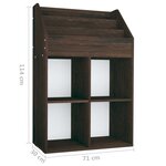 vidaXL Porte-revue pour enfants Chêne fumé 71x30x114cm Bois ingénierie