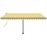 vidaXL Auvent automatique capteur de vent/LED 400x350cm Jaune et blanc