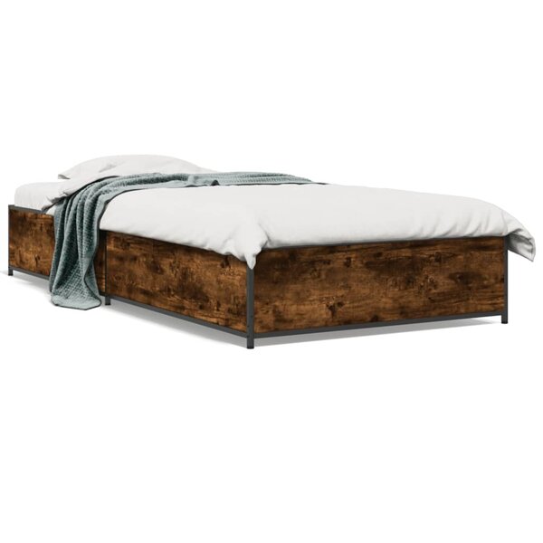 vidaXL Cadre de lit sans matelas chêne fumé 100x200 cm