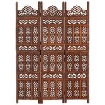 vidaXL Cloison de séparation 3 panneaux Marron 120x165cm Bois manguier