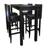 Set de 1 table de bar et 4 tabourets noir