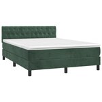 vidaXL Sommier à lattes de lit et matelas Vert foncé 140x190cm Velours