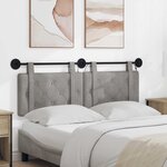 vidaXL Tête de lit suspendue Avec lumière LED Gris clair Velours
